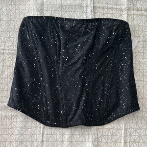 NWT Auden Black and Silver Corset Top